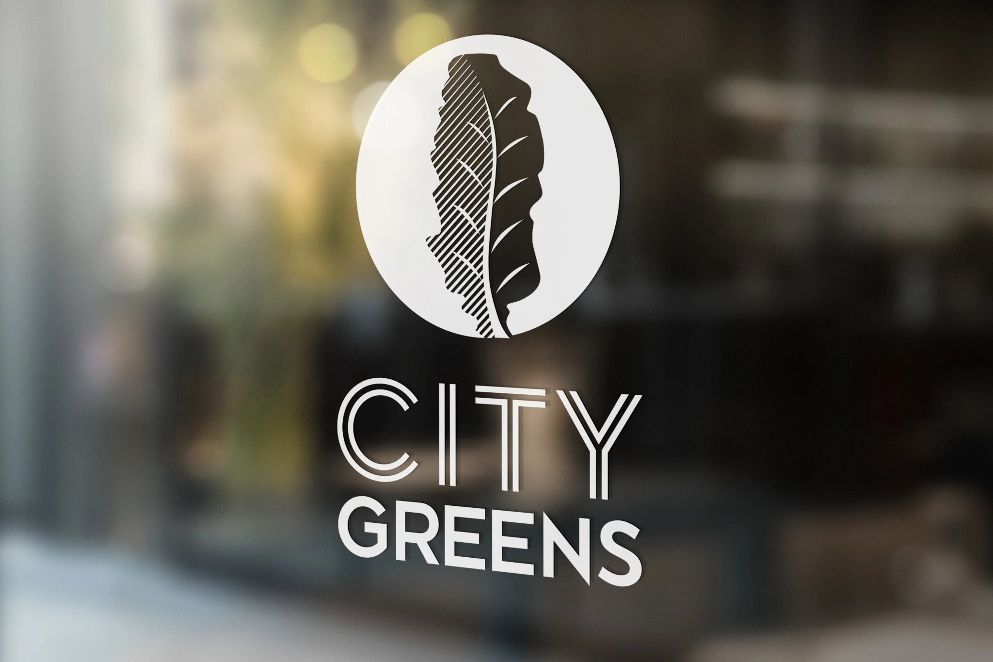 An alternate stacked identity for window signage.