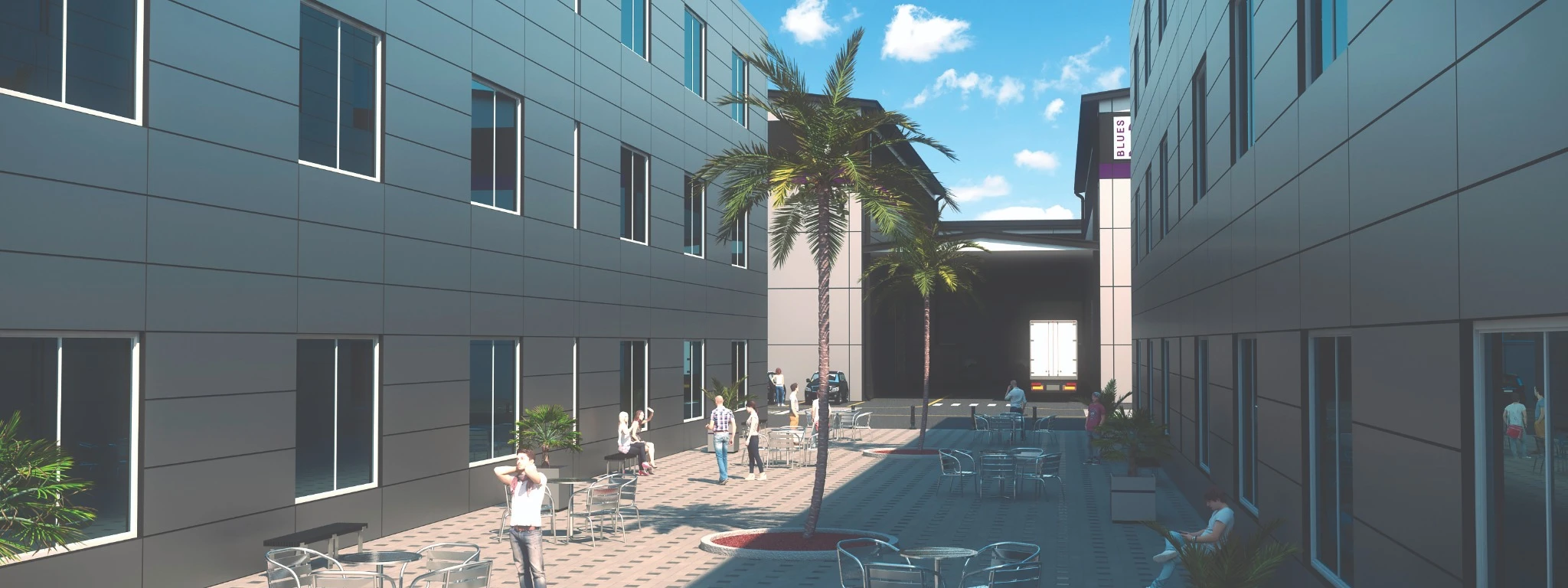 A proposed courtyard and gathering space.