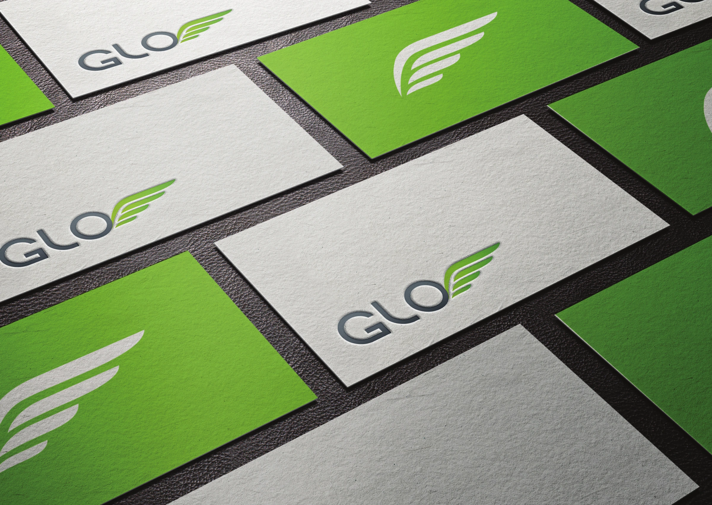 A closer view of the printed identity from the brand presentation.
