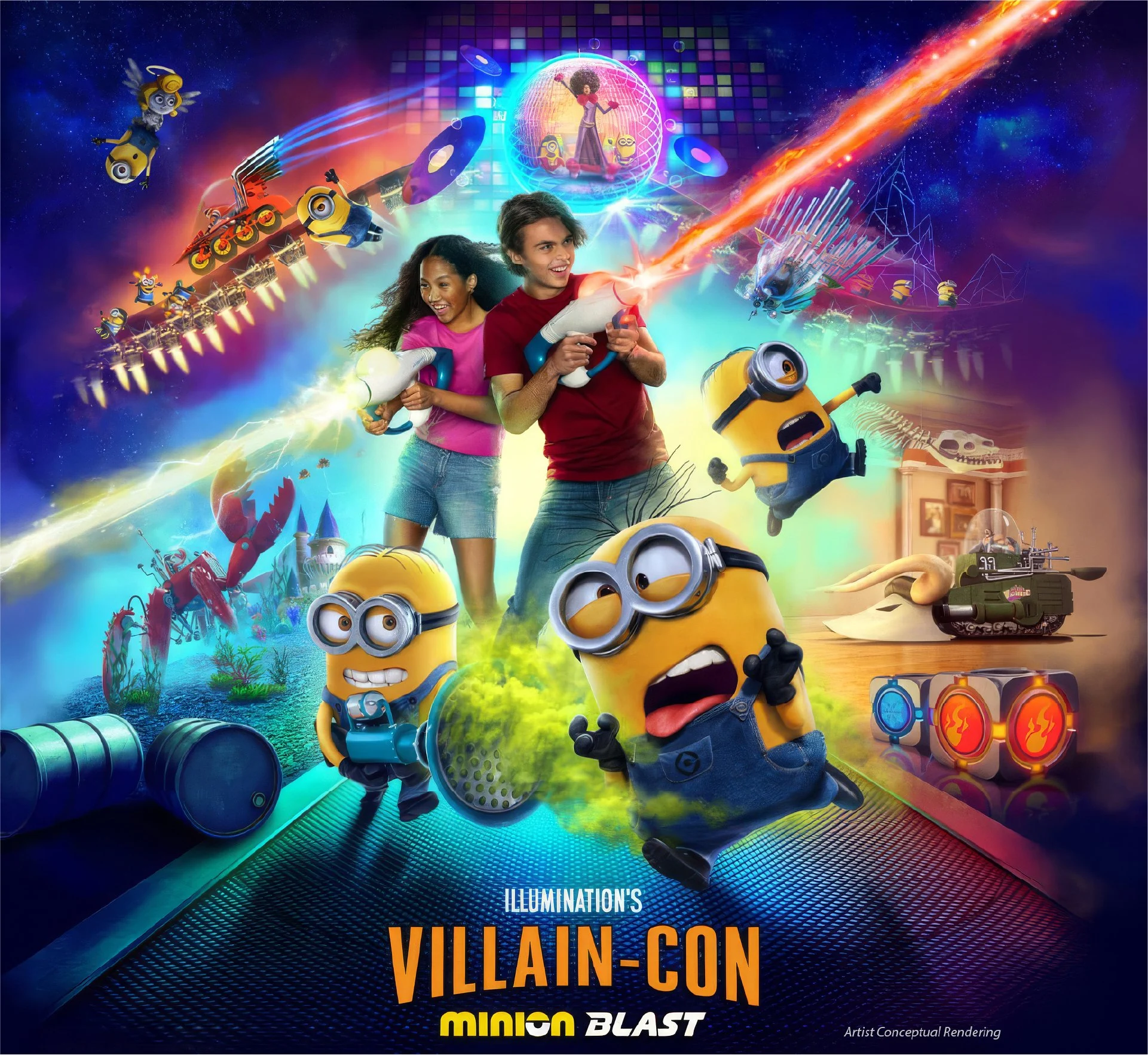 Illumination’s Villain-Con Minion Blast. Promotional artwork: Universal Studios / Illumination.